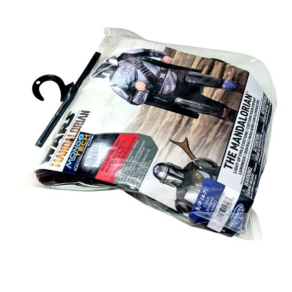 Star Wars MANDALORIAN 3pc Costume Child 8-10 Padded Bodysuit Helmet Halloween - Picture 7 of 11